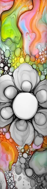 Free abstract flower art bookmark featuring gray flower abstract art